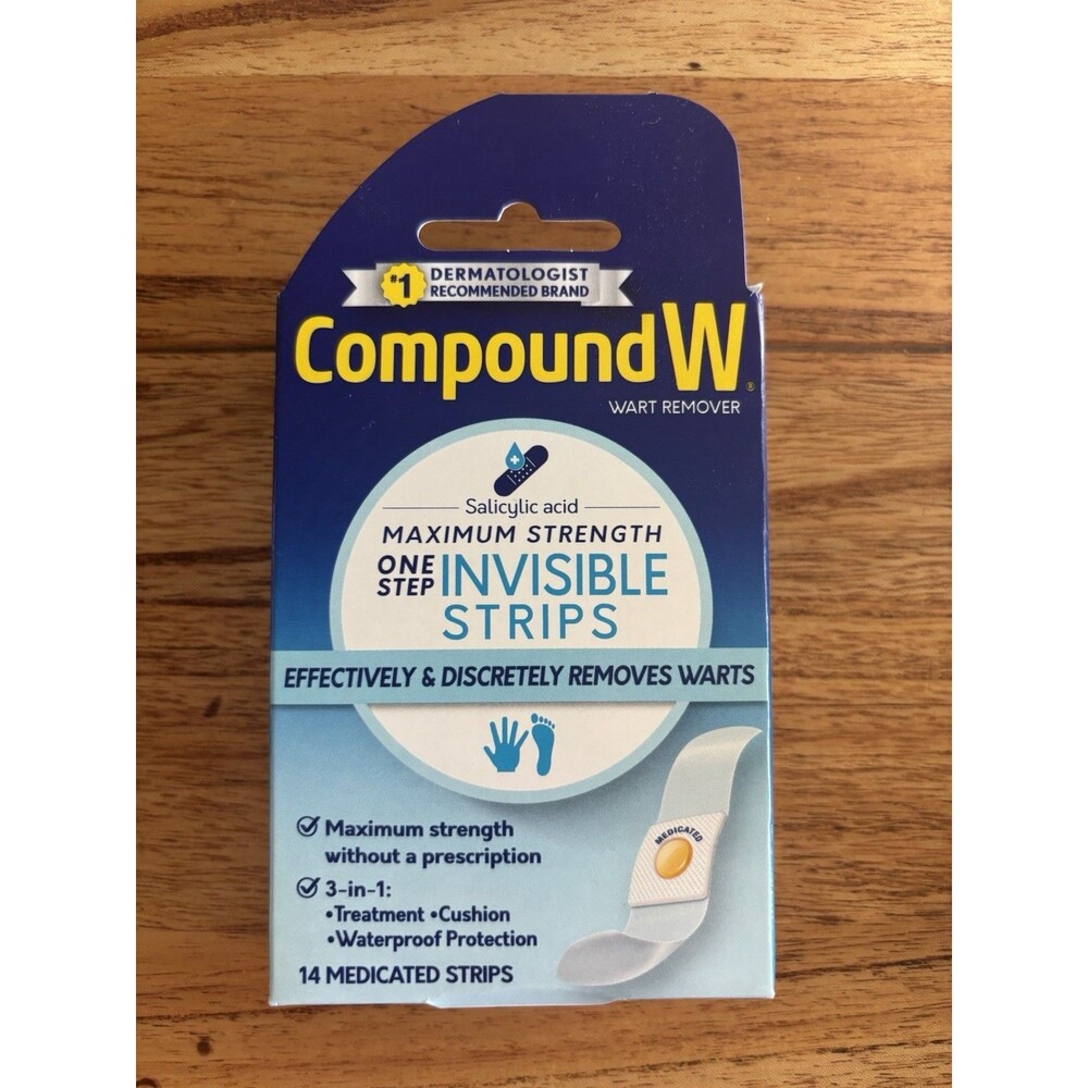 Compound W Wart Remover Invisible Strips 14ct Max Strength Exp 08/29